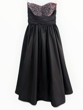 Mike Benet Formals Vintage Strapless Evening Dress Black